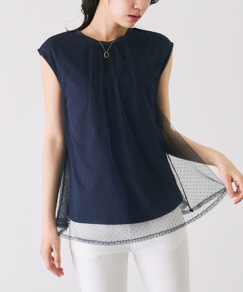 Футболка из тюля в горошек с крестообразным кроем Jayro, темно-синий
Футболка из тюля в горошек с крестообразным кроем Jayro, темно-синий