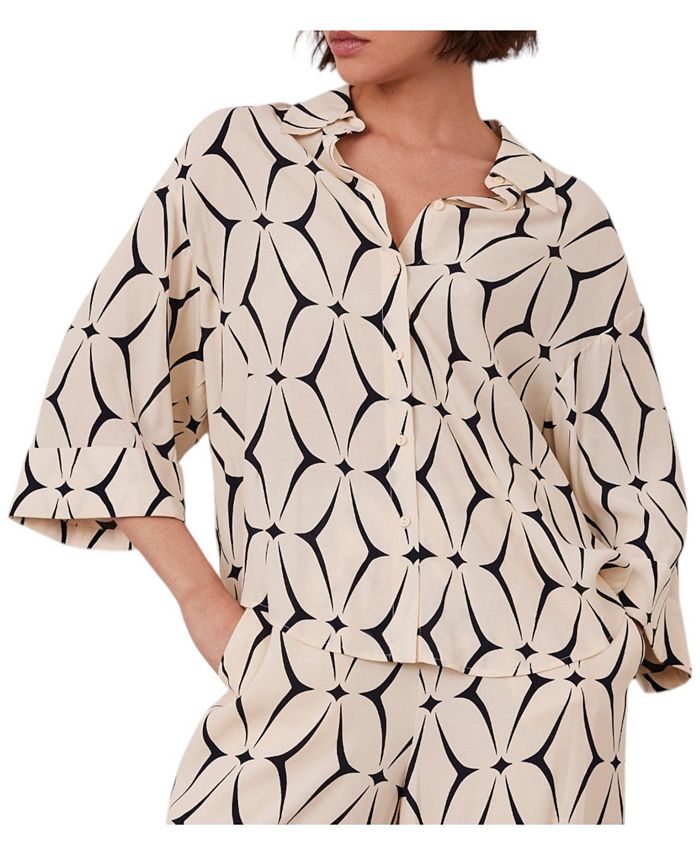 Женская рубашка с геометрическим принтом Resort Mint Velvet, слоновая кость/кремовый
Женская рубашка с геометрическим принтом Resort Mint Velvet, слоновая кость/кремовый