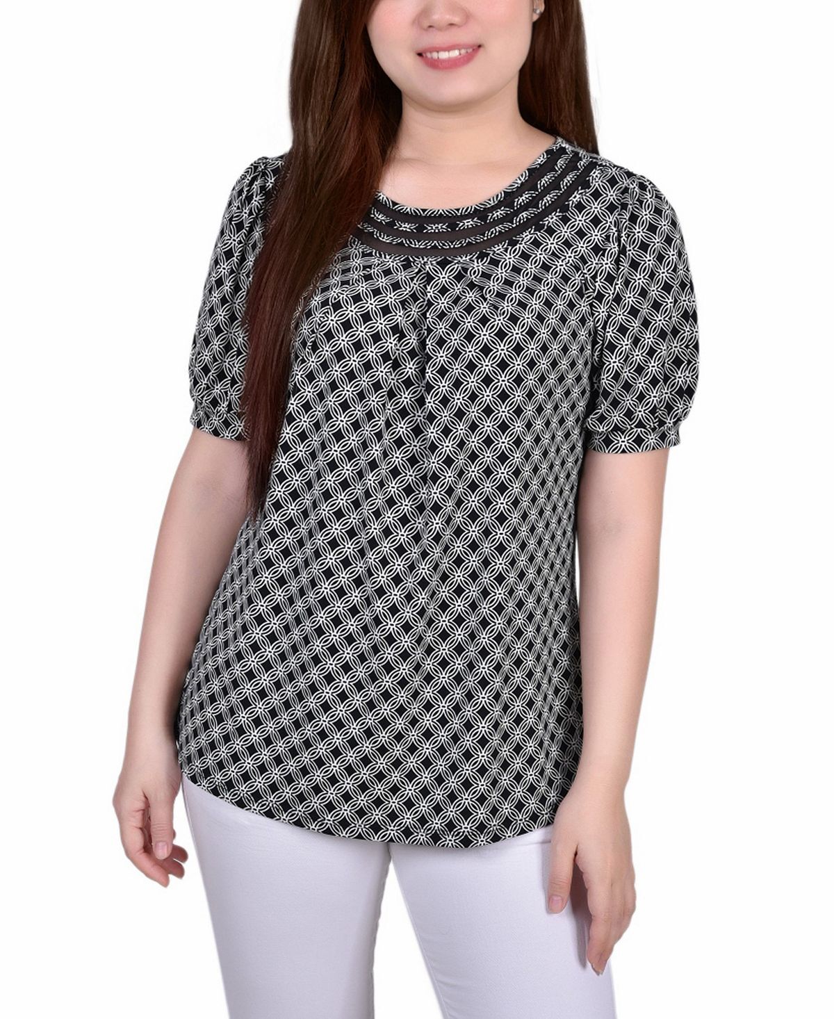 Сетчатый топ petite с короткими пышными рукавами и вставками NY Collection, мульти
Сетчатый топ petite с короткими пышными рукавами и вставками NY Collection, мульти