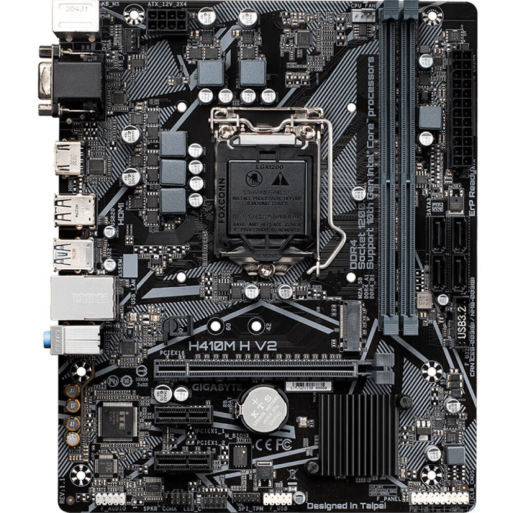 Материнская плата Gigabyte H410M H V2, LGA1200, DDR4
Материнская плата Gigabyte H410M H V2, LGA1200, DDR4