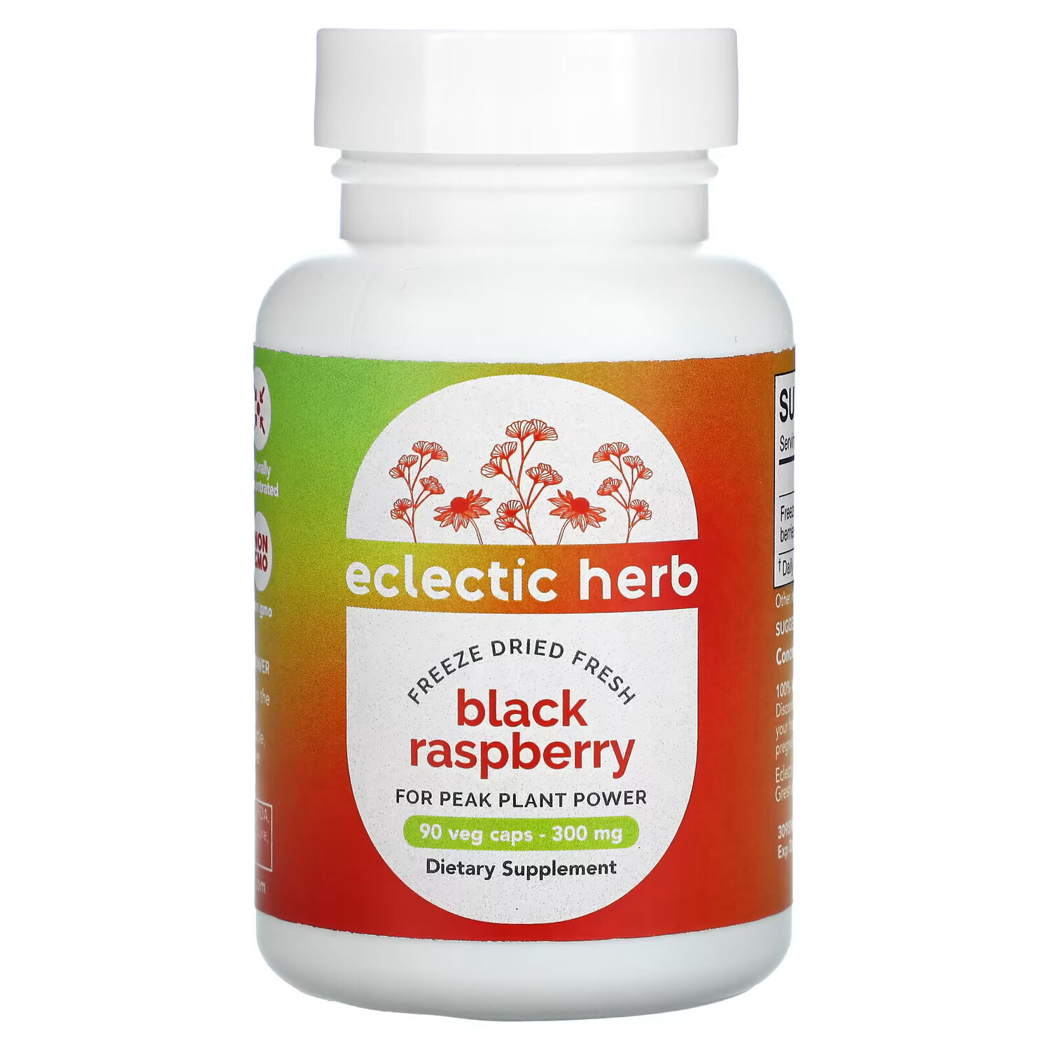 Eclectic Institute, Raw Fresh Freeze-Dried, черная малина, 300 мг, 90 растительных капсул без ГМО
Eclectic Institute, Raw Fresh Freeze-Dried, черная малина, 300 мг, 90 растительных капсул без ГМО