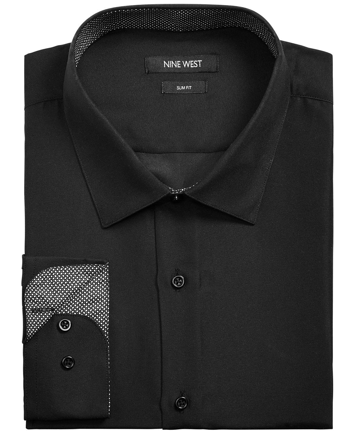 Мужская классическая рубашка slim-fit performance из эластичного однотонного материала Nine West, черно-белый
Мужская классическая рубашка slim-fit performance из эластичного однотонного материала Nine West, черно-белый