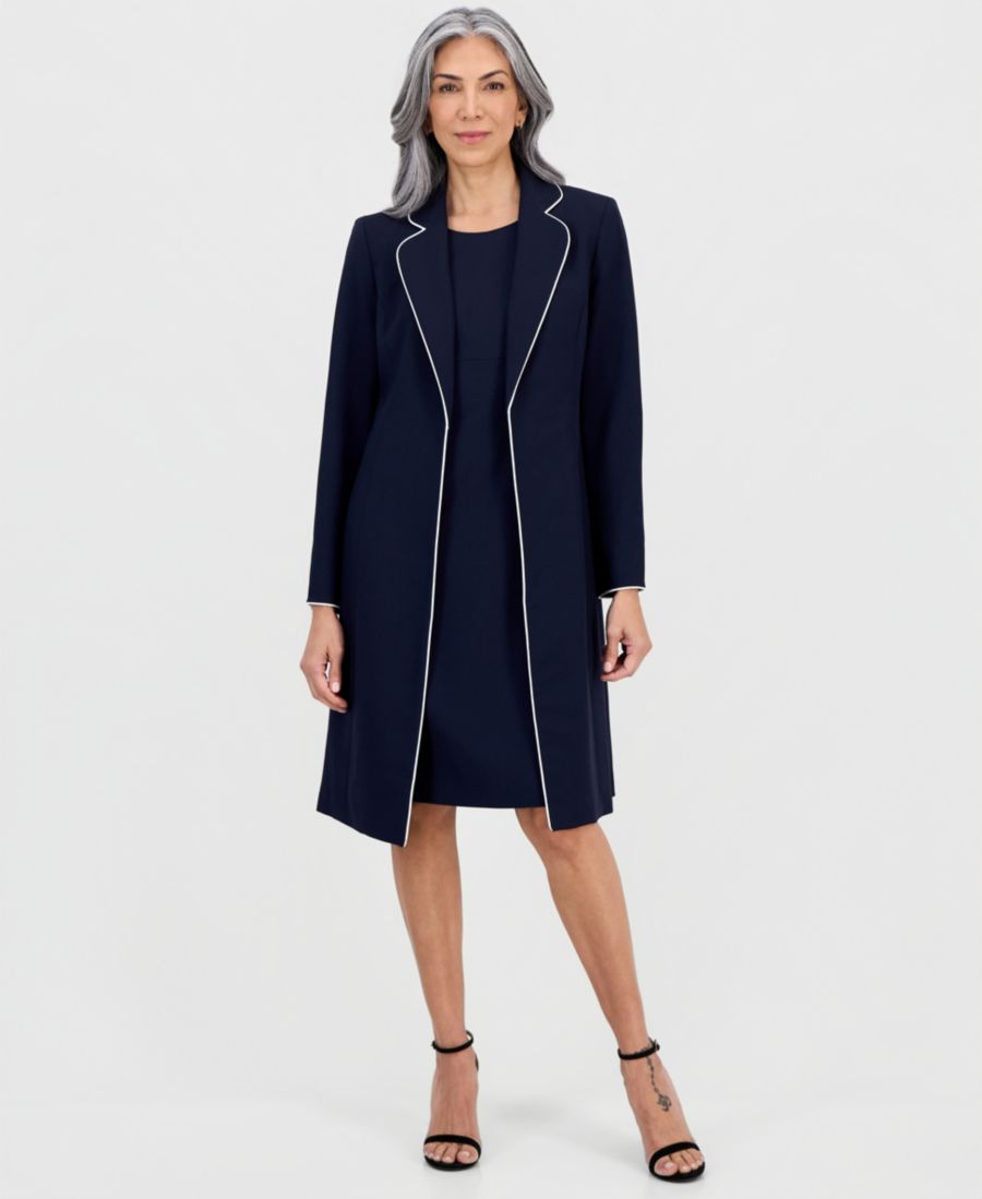 Женский жакет и платье-футляр с круглым вырезом Le Suit, Midnight Navy/van. Ice
Женский жакет и платье-футляр с круглым вырезом Le Suit, Midnight Navy/van. Ice