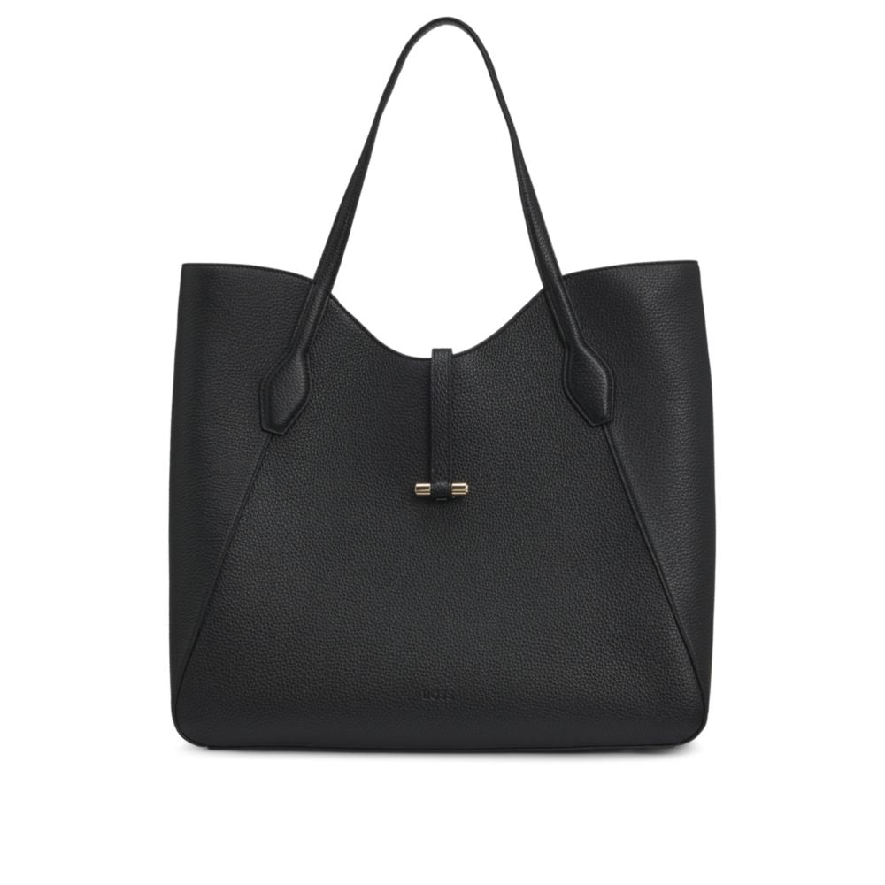 Сумка-тоут из тисненой кожи с золотистой фурнитурой BOSS, черный
Сумка-тоут из тисненой кожи с золотистой фурнитурой BOSS, черный