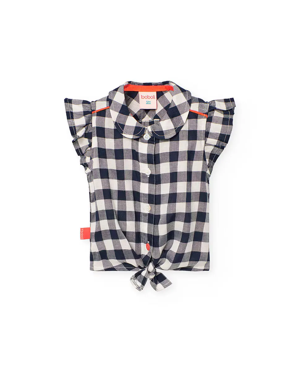 Девичья клетчатая рубашка с нижним узлом Boboli, тёмно-синий
Девичья клетчатая рубашка с нижним узлом Boboli, тёмно-синий
