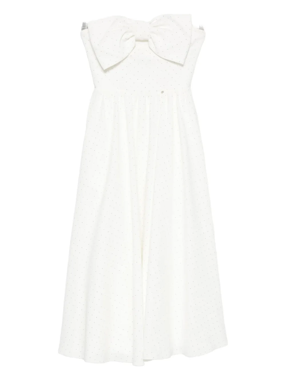 Платье миди с бантом NISSA, белый 
Платье миди с бантом NISSA, белый