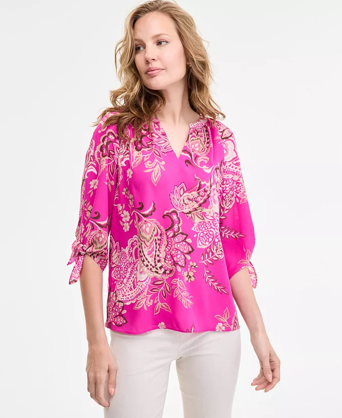 Женская блузка с рукавами-галстуками и принтом "пейсли" Jones New York, розовый
Женская блузка с рукавами-галстуками и принтом "пейсли" Jones New York, розовый