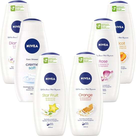 Набор женских гелей для душа 6 х 500мл NIVEA 
Набор женских гелей для душа 6 х 500мл NIVEA
