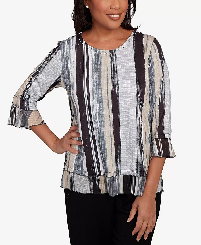 Женский топ Santa Barbara Etched Stripe с рукавами колокол Alfred Dunner, мультиколор
Женский топ Santa Barbara Etched Stripe с рукавами колокол Alfred Dunner, мультиколор