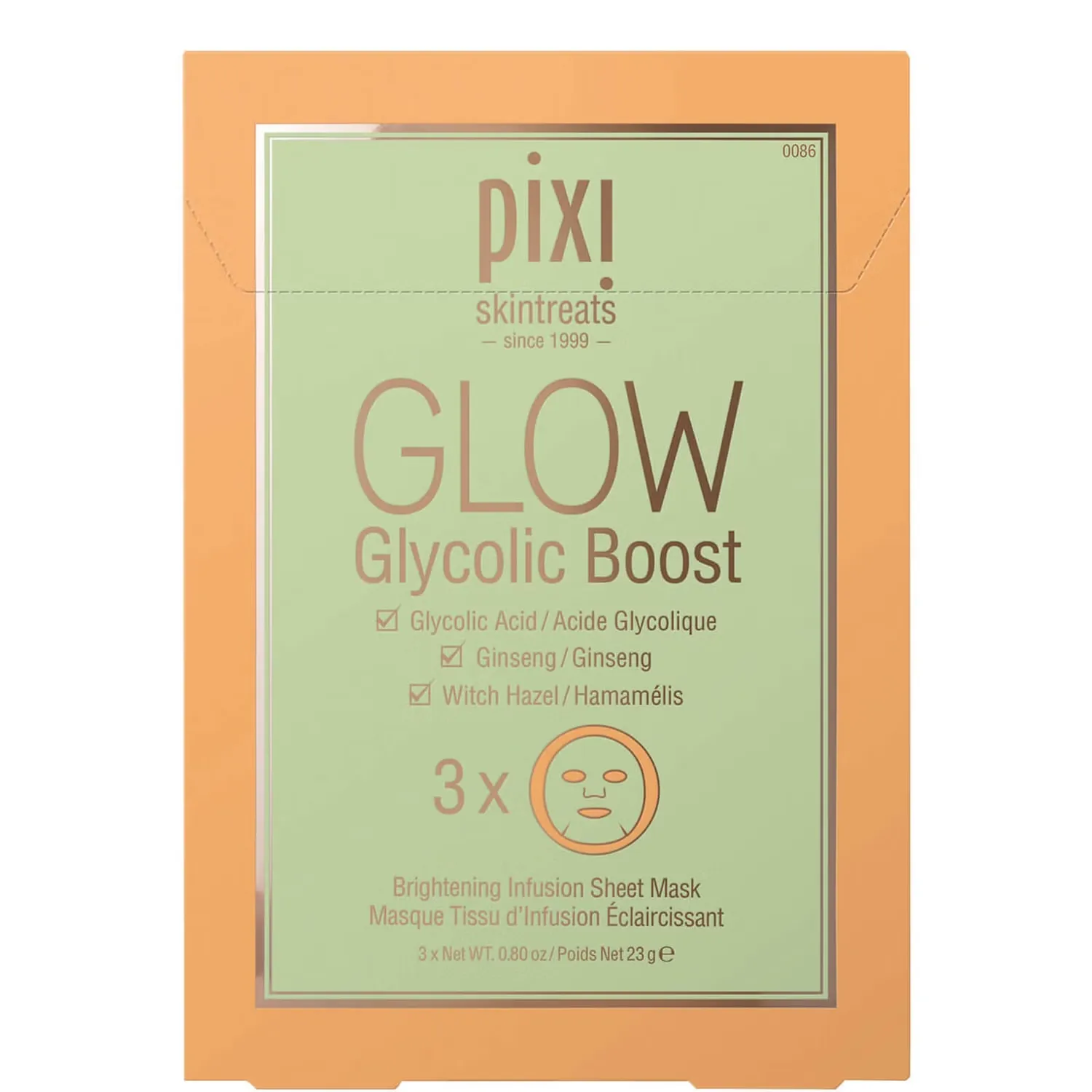 GLOW Тканевая маска с гликолевой кислотой (3 шт.) Pixi
GLOW Тканевая маска с гликолевой кислотой (3 шт.) Pixi