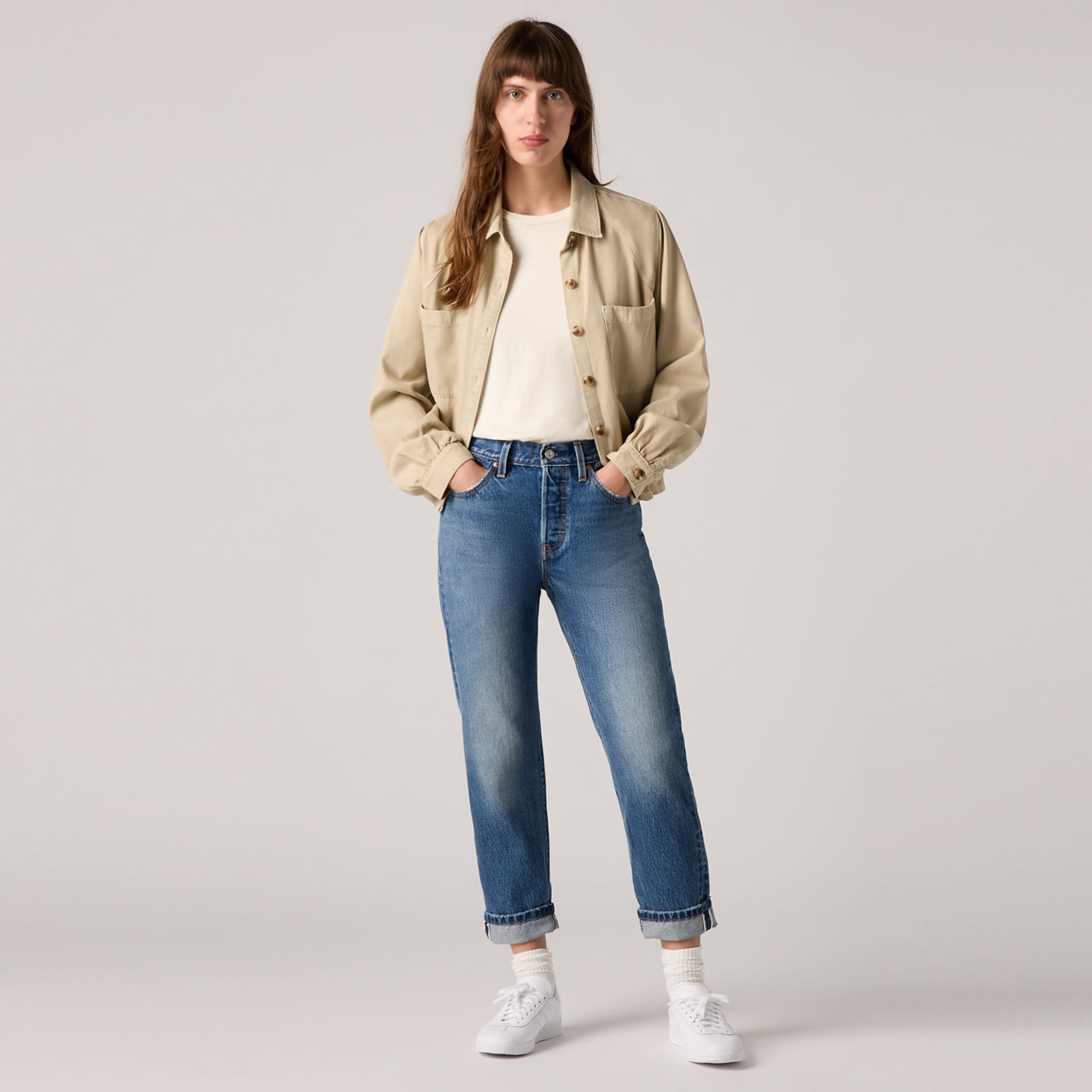 Женские укороченные джинсы 501 Original Selvedge Levi's, After Four - Medium Wash
Женские укороченные джинсы 501 Original Selvedge Levi's, After Four - Medium Wash