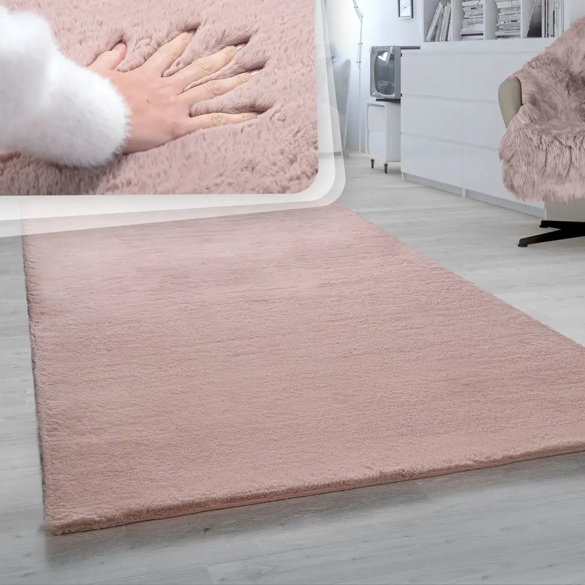 Меховой ковер Paco Home "Rabbit 780", овальный, искусственный мех, ощущение кроличьего меха, настоящий приятный ковер, однотонные цвета 150х170 см, розовый
Меховой ковер Paco Home "Rabbit 780", овальный, искусственный мех, ощущение кроличьего меха, настоящий приятный ковер, однотонные цвета 150х170 см, розовый