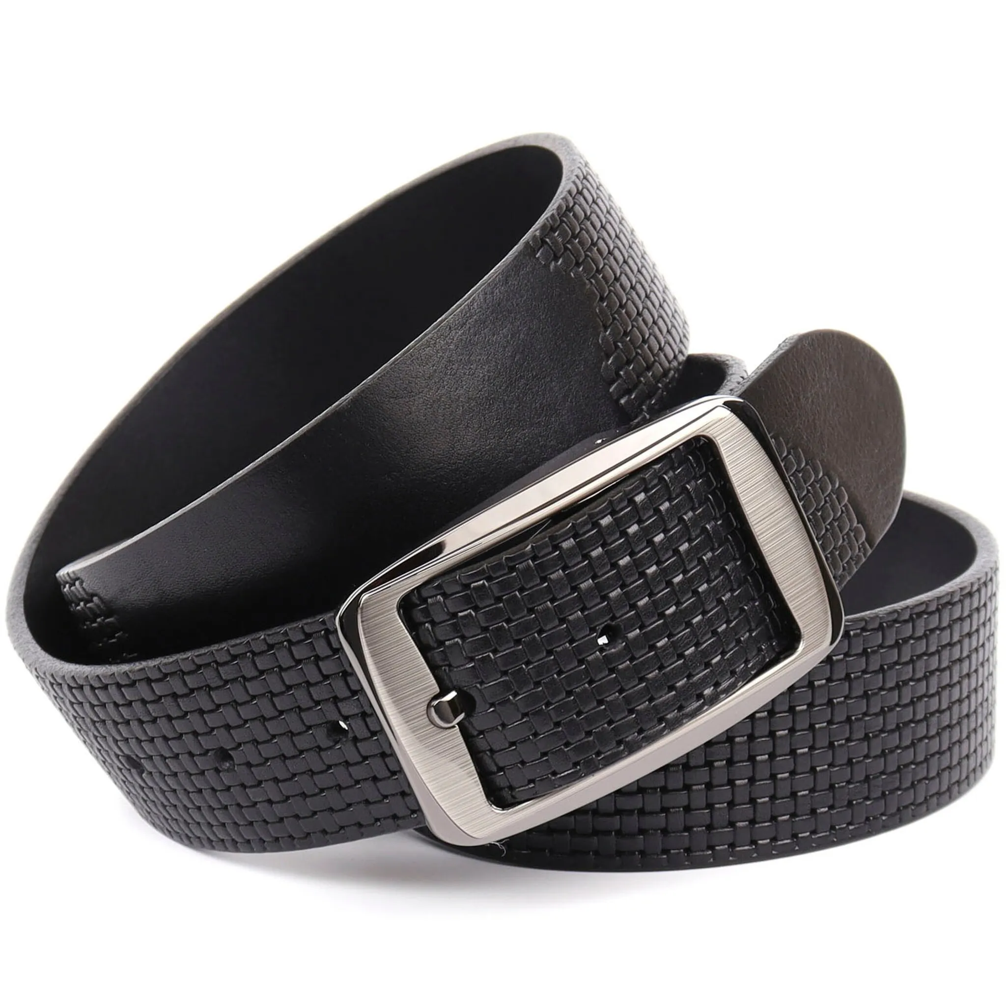 Ремень Anthoni Crown из натуральной кожи растительного дубления с плетеным тиснением, черный
Ремень Anthoni Crown из натуральной кожи растительного дубления с плетеным тиснением, черный