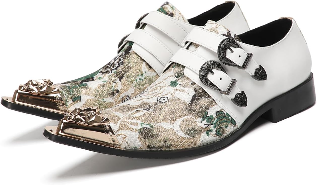 Мужские лоферы Santimon с двойным ремешком Monk Strap - кожаная обувь для повседневной носки и торжеств с заостренным металлическим носком и цветочным жаккардовым узором для вечеринок, свадеб, выпускных и ночных выходов, белый
Мужские лоферы Santimon с двойным ремешком Monk Strap - кожаная обувь для повседневной носки и торжеств с заостренным металлическим носком и цветочным жаккардовым узором для вечеринок, свадеб, выпускных и ночных выходов, белый