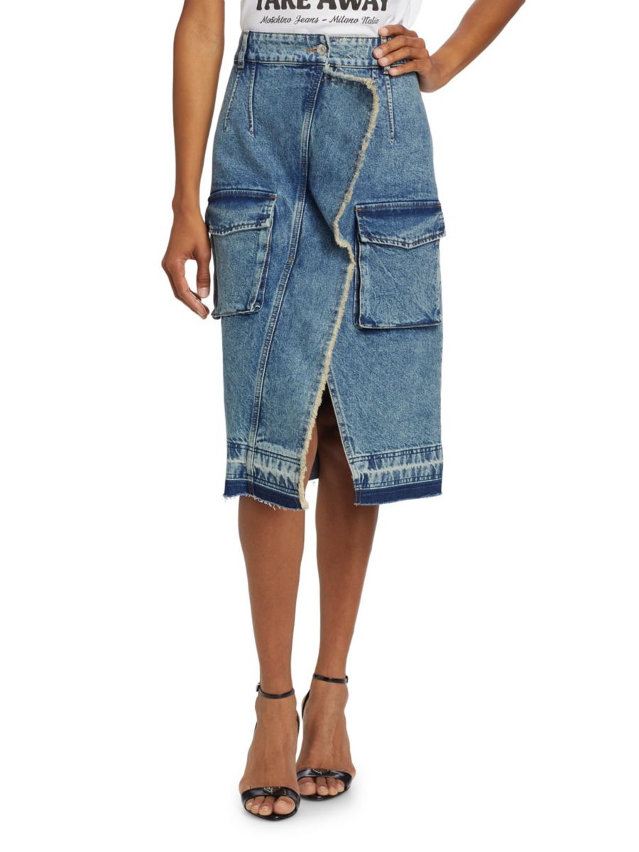 Юбка миди из денима с оборками Moschino Jeans, синий
Юбка миди из денима с оборками Moschino Jeans, синий