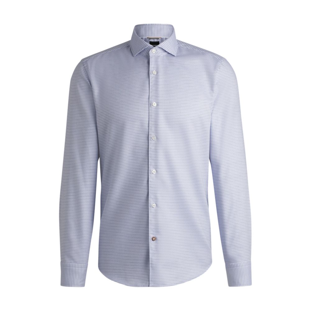 Рубашка свободного покроя из хлопка с рисунком BOSS, синий
Рубашка свободного покроя из хлопка с рисунком BOSS, синий