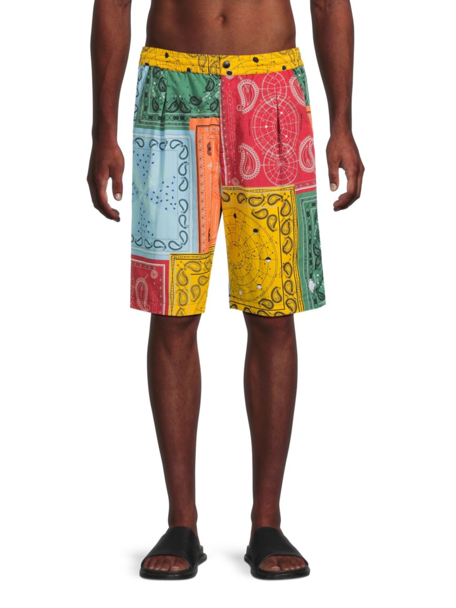 Шорты с разноцветным принтом банданы Marcelo Burlon, красный
Шорты с разноцветным принтом банданы Marcelo Burlon, красный