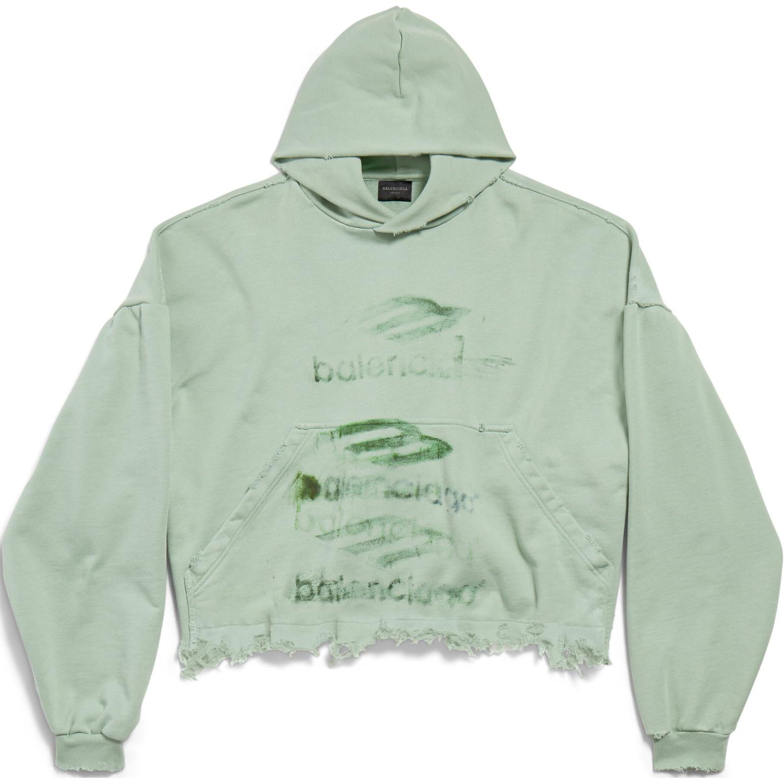 Хлопковый худи с рваным краем Balenciaga, зеленый
Хлопковый худи с рваным краем Balenciaga, зеленый