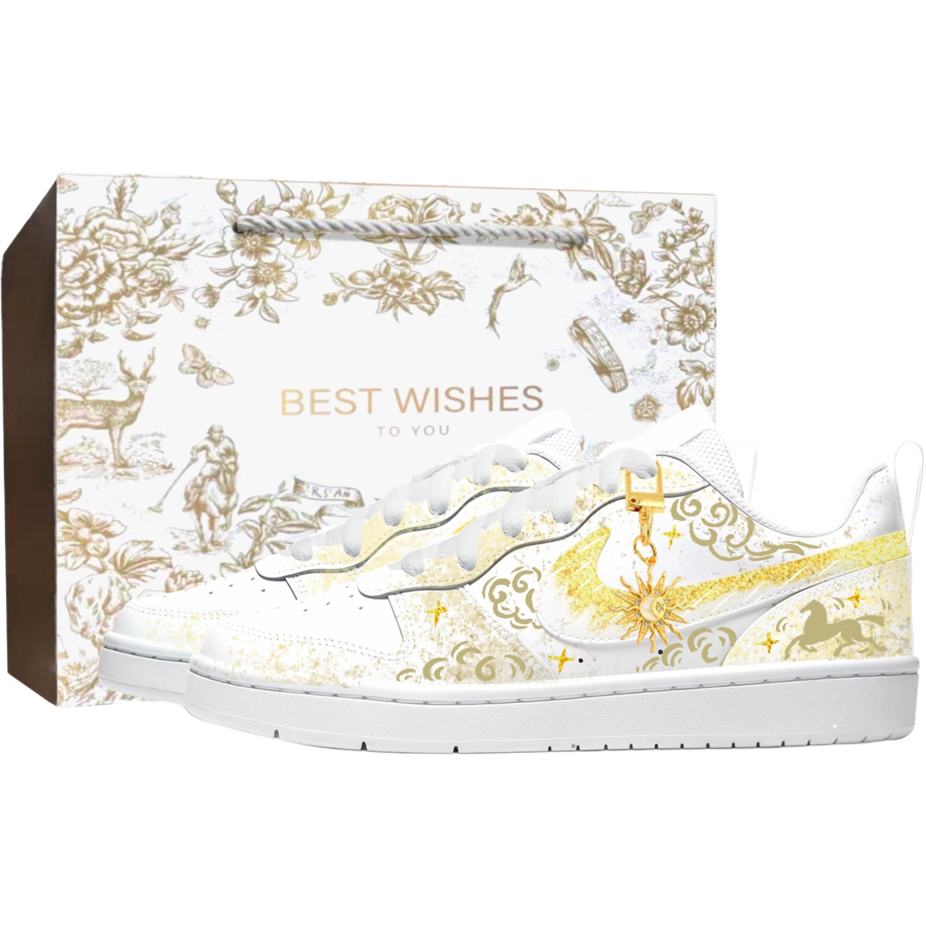 Кроссовки для скейтбординга Court Borough Leather Breathable Slip Resistant Cushioning Abrasion Resistant Low top детские Nike, белый & золото
Кроссовки для скейтбординга Court Borough Leather Breathable Slip Resistant Cushioning Abrasion Resistant Low top детские Nike, белый & золото