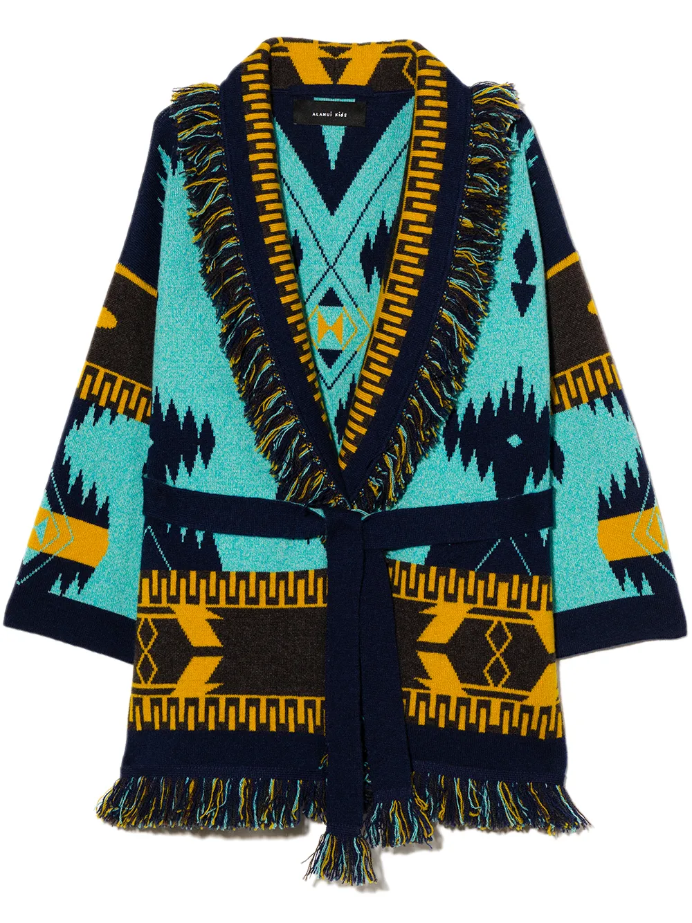 Кардиган с поясом Alanui Kids, синий 
Кардиган с поясом Alanui Kids, синий