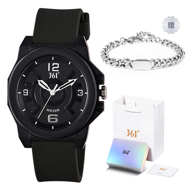 361° Часы с кварцевым механизмом и силиконовым ремешком, унисекс, черный циферблат
361° Часы с кварцевым механизмом и силиконовым ремешком, унисекс, черный циферблат