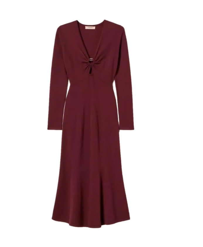 Длинное платье с драпировкой и овальной юбкой. Twinset, красный
Длинное платье с драпировкой и овальной юбкой. Twinset, красный