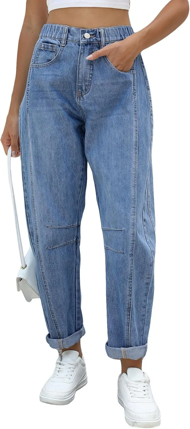 Kedera Women Barrel Jeans Casual Denim Pants 2025 Loose Wide Leg
Kedera Women Barrel Jeans Casual Denim Pants 2025 Loose Wide Leg