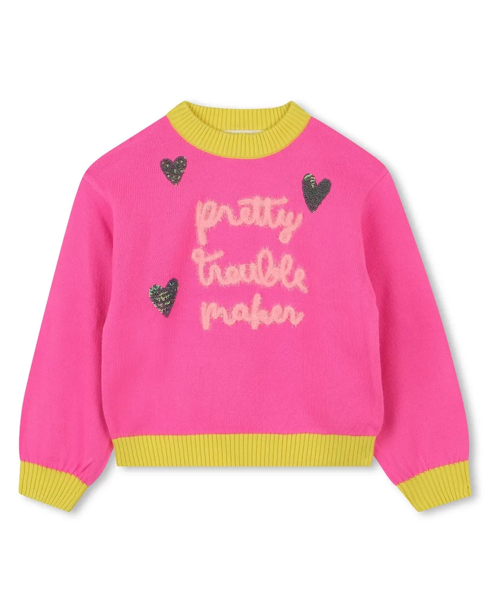 Джерси для девочки с жаккардовым узором и контрастными элементами Billieblush, розовый
Джерси для девочки с жаккардовым узором и контрастными элементами Billieblush, розовый