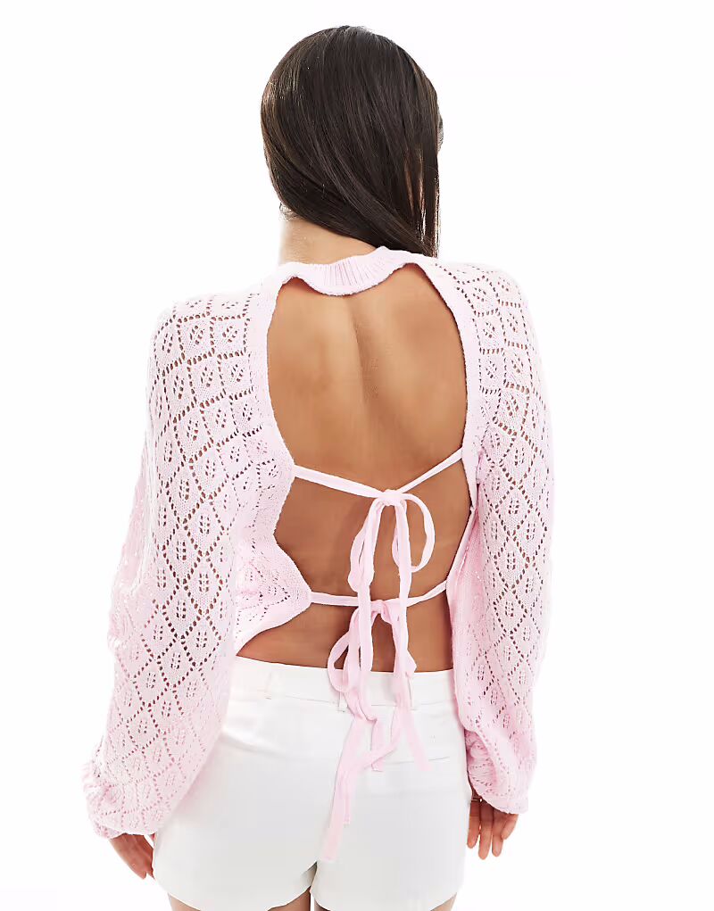 Мисс Селфридж вязаный крючком джемпер с завязками на спине розового цвета Miss Selfridge
Мисс Селфридж вязаный крючком джемпер с завязками на спине розового цвета Miss Selfridge