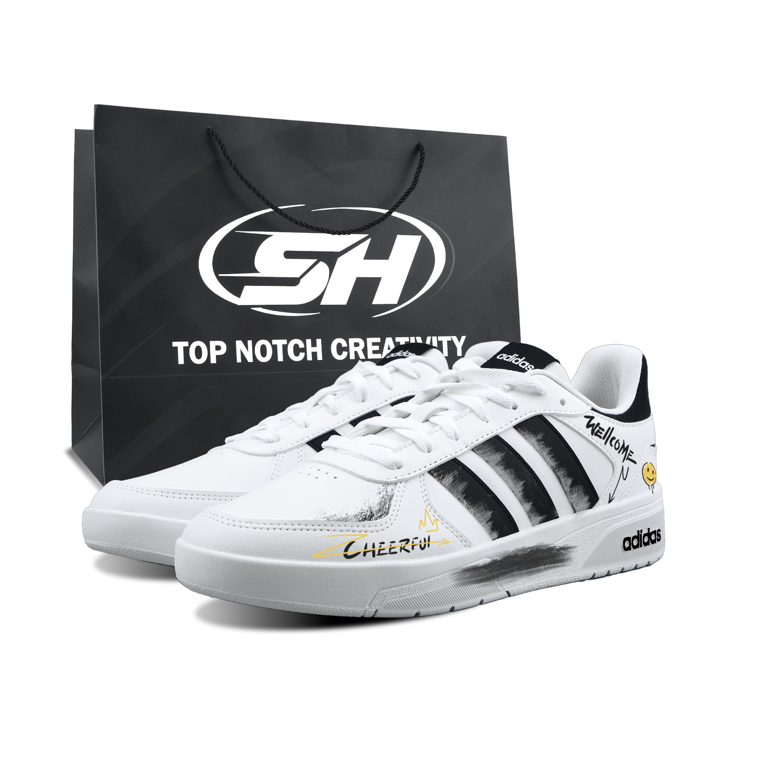 Courtbeat millennial graffiti, специальная амортизация для шопинга, износостойкие низкие скейтерские кроссовки Adidas Neo, черный/белый
Courtbeat millennial graffiti, специальная амортизация для шопинга, износостойкие низкие скейтерские кроссовки Adidas Neo, черный/белый