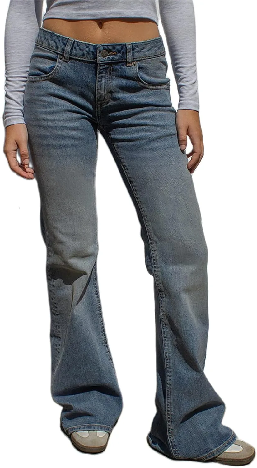 Женские джинсы Y2k с низкой посадкой, прямые, расклешенные Noplhy
Женские джинсы Y2k с низкой посадкой, прямые, расклешенные Noplhy