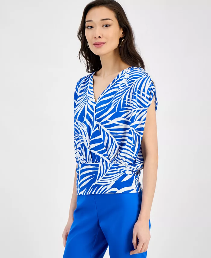 Женский топ с запахом и V-образным вырезом I.N.C. International Concepts, синий
Женский топ с запахом и V-образным вырезом I.N.C. International Concepts, синий