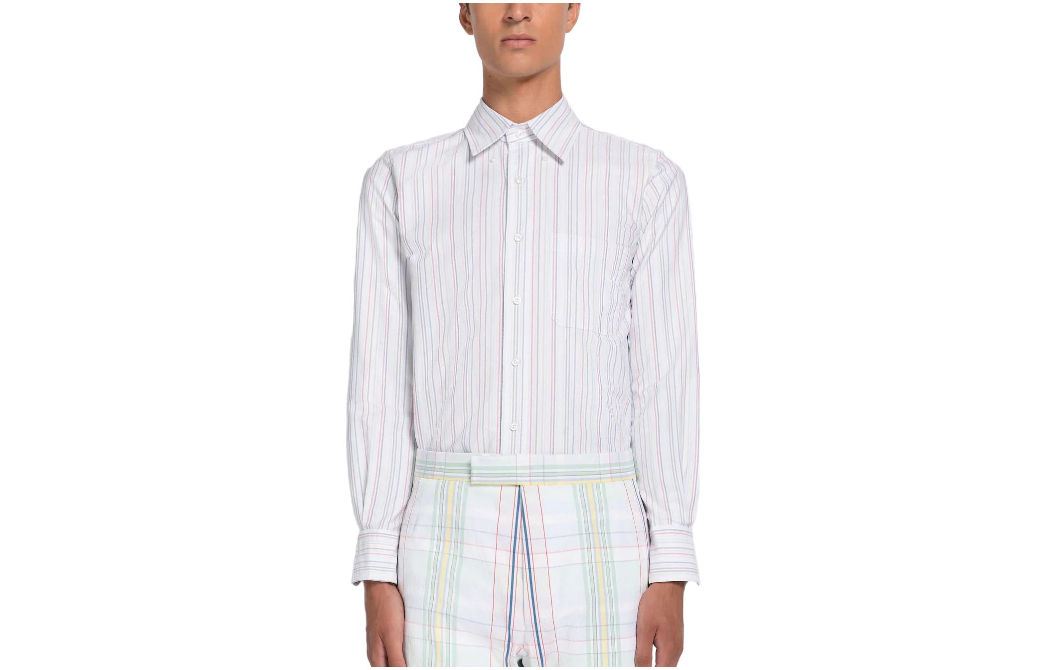 Университетская полосатая рубашка с длинными рукавами на пуговицах THOM BROWNE, белый
Университетская полосатая рубашка с длинными рукавами на пуговицах THOM BROWNE, белый