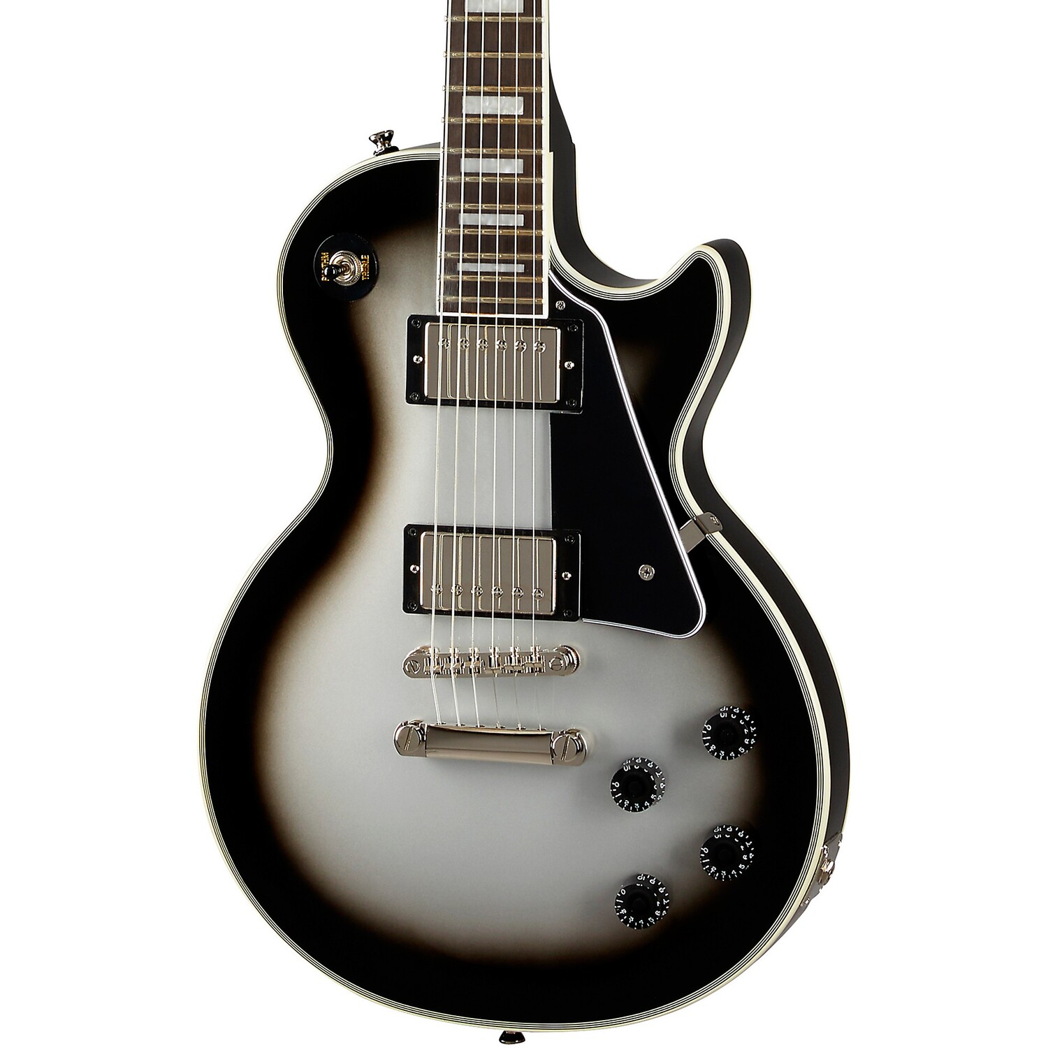 Электрогитара Epiphone Les Paul Custom ограниченной серии Silver Burst
Электрогитара Epiphone Les Paul Custom ограниченной серии Silver Burst