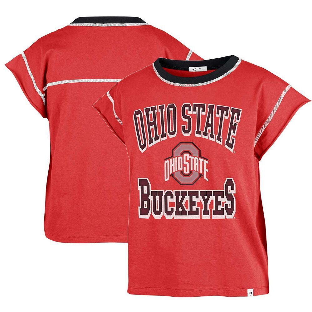 Женская обрезанная футболка '47 Scarlet Ohio State Buckeyes Sound Up Maya, цвет Osu Red
Женская обрезанная футболка '47 Scarlet Ohio State Buckeyes Sound Up Maya, цвет Osu Red