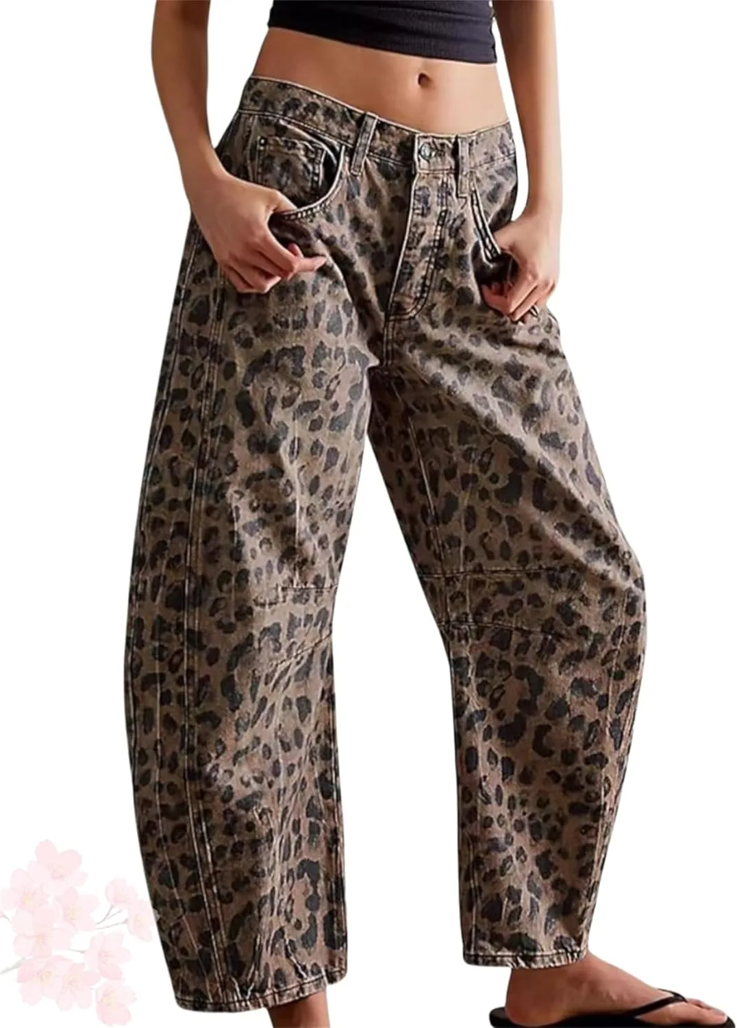 Джинсы Leopard Barrel, Y2k Mid Rise Baggy Boyfriend, Leopard Print Wide Leg Cropped
Джинсы Leopard Barrel, Y2k Mid Rise Baggy Boyfriend, Leopard Print Wide Leg Cropped