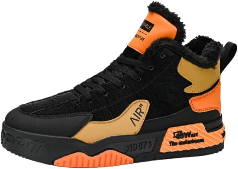 Мужские зимние высокие спортивные кроссовки на толстой подошве- теплые и удобные, со шнуровкой и закругленным носком, подходят для походов и активного отдыха на природе Clolinde, черный/оранжевый
Мужские зимние высокие спортивные кроссовки на толстой подошве- теплые и удобные, со шнуровкой и закругленным носком, подходят для походов и активного отдыха на природе Clolinde, черный/оранжевый