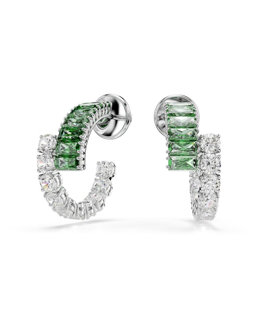 Серьги-кольца Matrix с родиевым покрытием Swarovski, Green
Серьги-кольца Matrix с родиевым покрытием Swarovski, Green