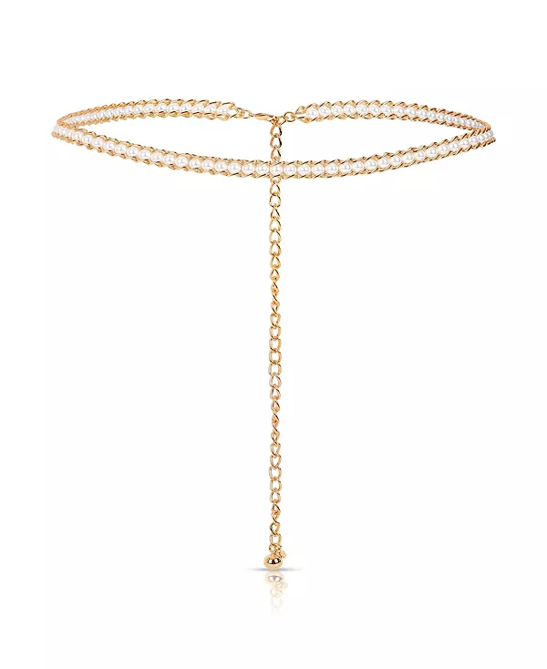 Поясной ремень с цепочкой из культивированного жемчуга Ettika, gold
Поясной ремень с цепочкой из культивированного жемчуга Ettika, gold