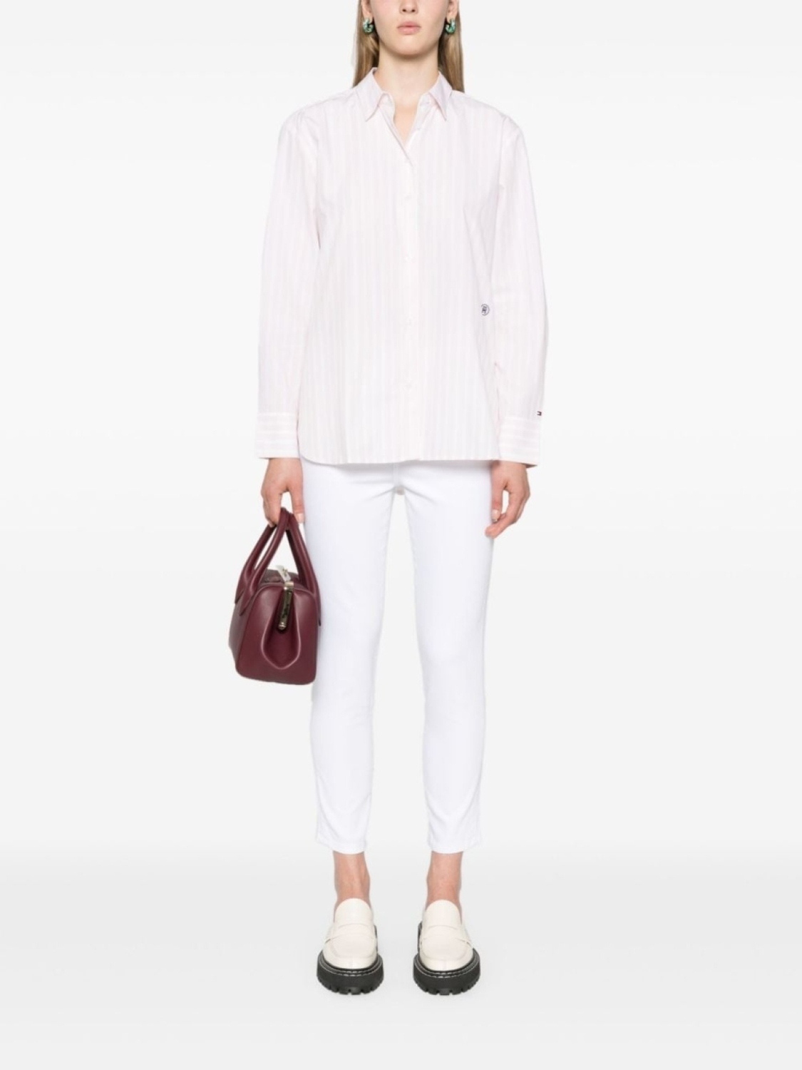 Tommy Hilfiger поплиновая рубашка в полоску, белый
Tommy Hilfiger поплиновая рубашка в полоску, белый