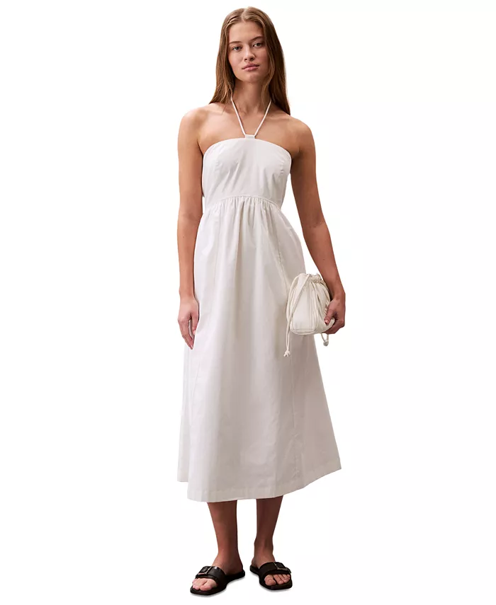 Женское платье-халтер из хлопкового твила Calvin Klein Jeans, белый
Женское платье-халтер из хлопкового твила Calvin Klein Jeans, белый
