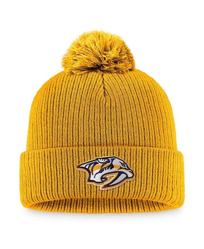 Мужская золотистая вязаная шапка с манжетами и помпоном Nashville Predators Core Primary с логотипом Fanatics
Мужская золотистая вязаная шапка с манжетами и помпоном Nashville Predators Core Primary с логотипом Fanatics