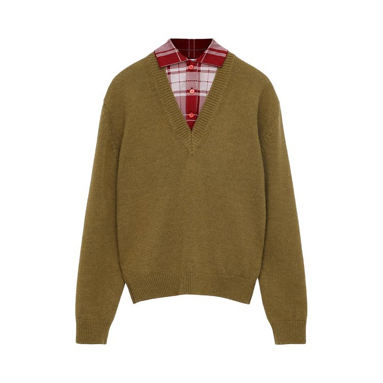 Свитер Loewe Trompe L'Oeil Sweater, зеленый 
Свитер Loewe Trompe L'Oeil Sweater, зеленый