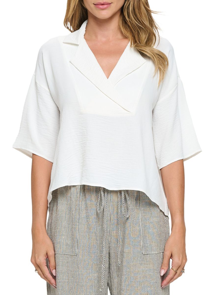 Топ свободного кроя с V-образным вырезом от Renee C. Renee C., белый
Топ свободного кроя с V-образным вырезом от Renee C. Renee C., белый