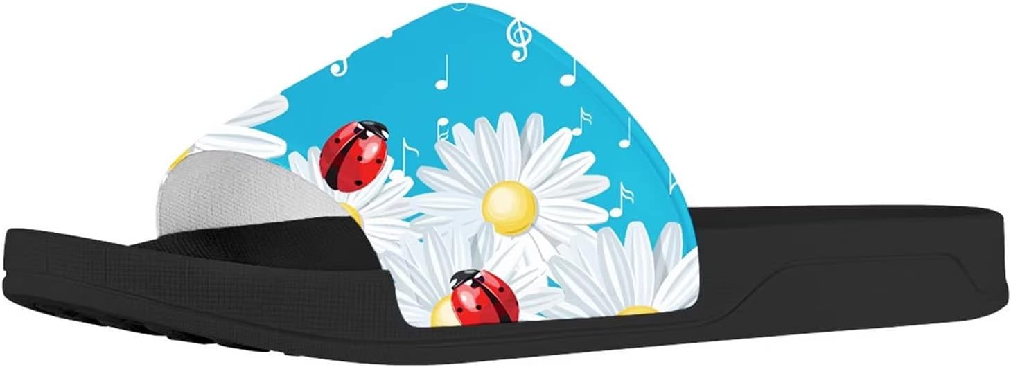Мужские и женские слайд-сандалии Forchrinse с ярким тай-дай рисунком бабочки, легкие тапочки с открытым носком для комфорта, для дома и улицы, Ladybug Daisy Music Note
Мужские и женские слайд-сандалии Forchrinse с ярким тай-дай рисунком бабочки, легкие тапочки с открытым носком для комфорта, для дома и улицы, Ladybug Daisy Music Note