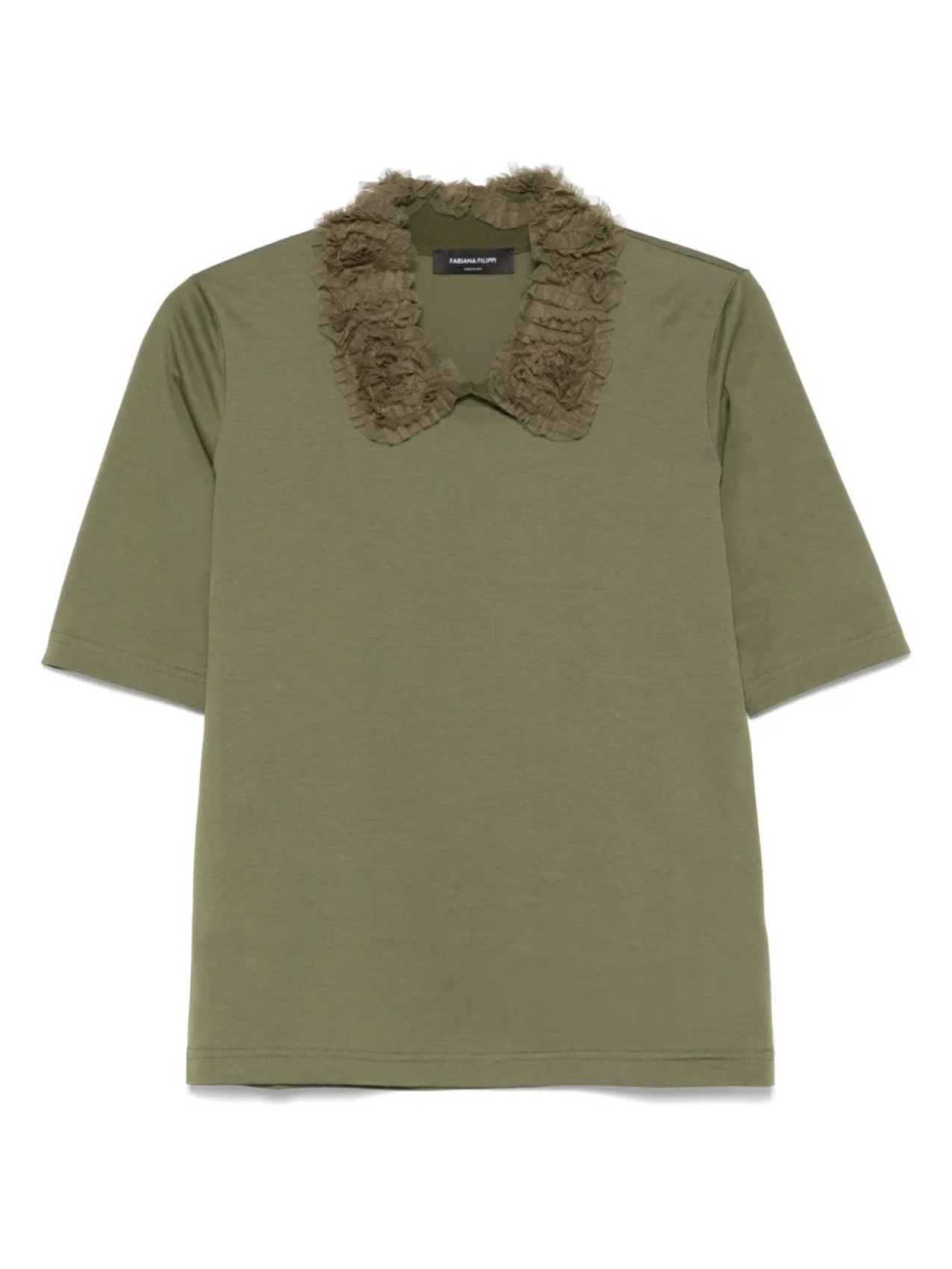 Футболка с оборками на воротнике Fabiana Filippi, зеленый
Футболка с оборками на воротнике Fabiana Filippi, зеленый