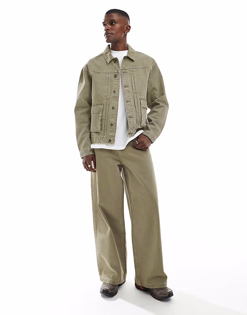 Джинсы ASOS DESIGN очень широкие из денима цвета хаки, коорд
Джинсы ASOS DESIGN очень широкие из денима цвета хаки, коорд