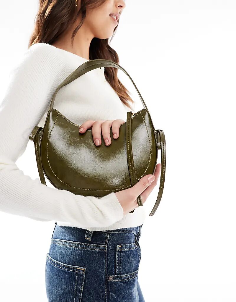 Сумка-полумесяц ASOS DESIGN на плечо с бантами по бокам, темно-оливкового цвета
Сумка-полумесяц ASOS DESIGN на плечо с бантами по бокам, темно-оливкового цвета