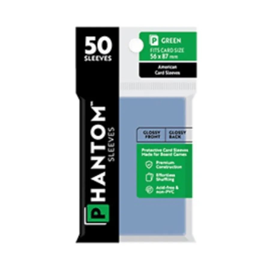 Глянец/Глянец - Зеленый, 56х87мм (50), Phantom Sleeves
Глянец/Глянец - Зеленый, 56х87мм (50), Phantom Sleeves