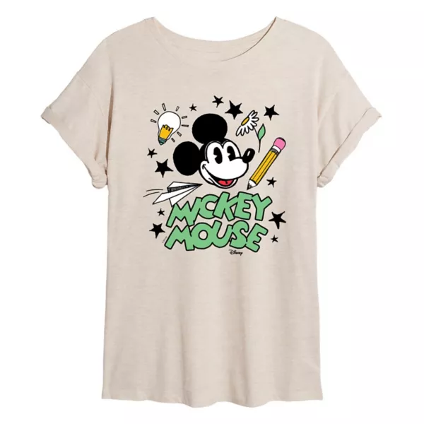 Футболка оверсайз с рисунками Микки Мауса для детей Disney, бежевый 
Футболка оверсайз с рисунками Микки Мауса для детей Disney, бежевый